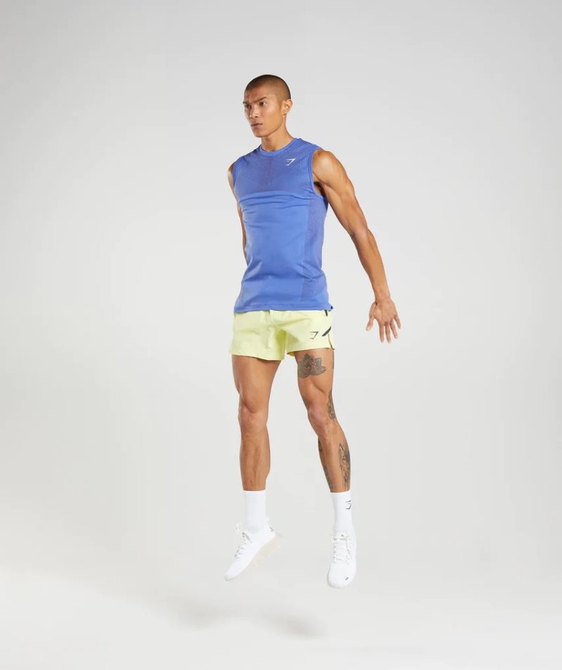 Men's Gymshark Apex Seamless Tanks Blue | CA 06AN53